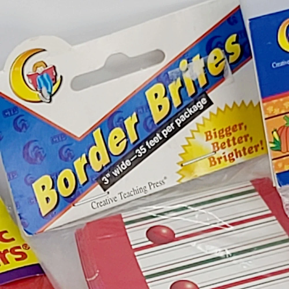 Vintage NOS Classroom Bulletin Board Borders Lot of 4 TREND CTP Holiday Groovy